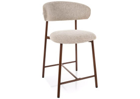 Полубарный кухонный стул Elton H-2 Noelle Бежевая ткань / Орех каркас