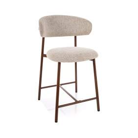 Полубарный кухонный стул Elton H-2 Noelle Бежевая ткань / Орех каркас