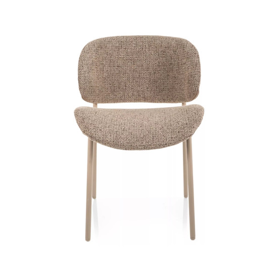 Стул кухонный обеденный мягкий Kiso Noelle Темно-бежевая ткань / Кашемир каркас 3