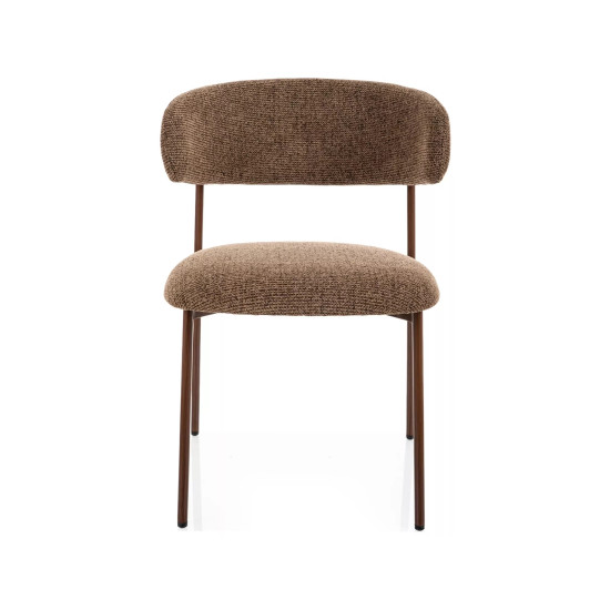 Стул кухонный обеденный мягкий Elton D Капучино ткань Noelle / Орех каркас 2