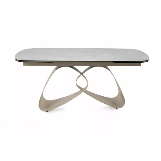 Стол обеденный кухонный раскладной Valentino Ceramic (180–260)×98 см Керамика Беж / Кашемир каркас 4