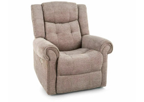 Кресло реклайнер электрическое Parys Raven Темно-бежевая ткань / Черный каркас