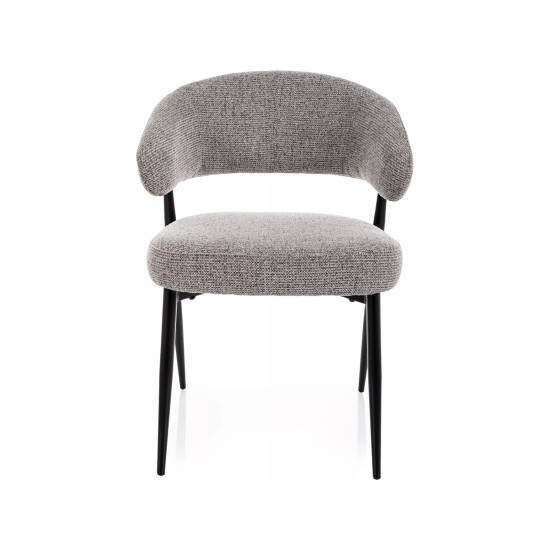 Стул кухонный обеденный мягкий Lucio Noelle Серая ткань / Черный каркас 2