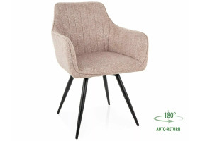 Стул кухонный обеденный мягкий Ballo Leo Бежевая ткань / Черный каркас