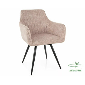 Стул кухонный обеденный мягкий Ballo Leo Бежевая ткань / Черный каркас