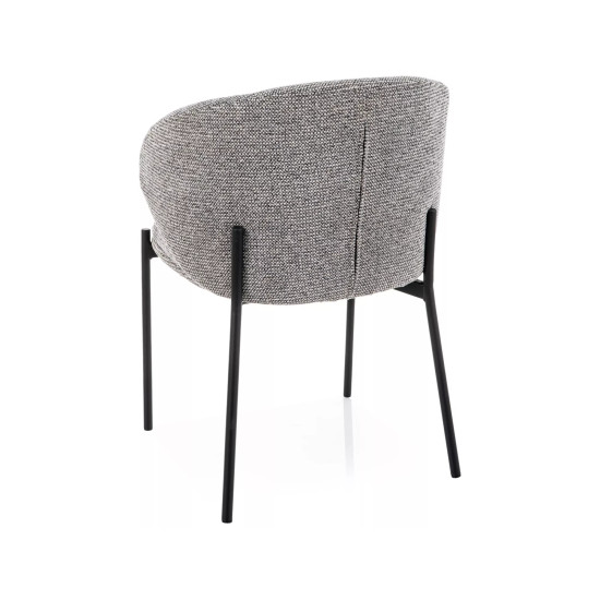 Стул кухонный обеденный мягкий Kioto Серая ткань / Черный каркас 3