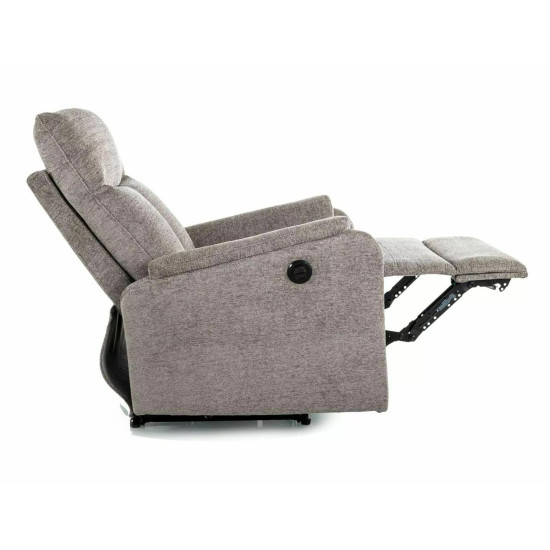 Кресло реклайнер электрическое Atlas Raven Серая ткань / Черный каркас 2