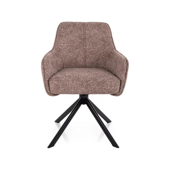 Стул кухонный обеденный мягкий Notti Leo Темно-бежевая ткань / Черный каркас 2