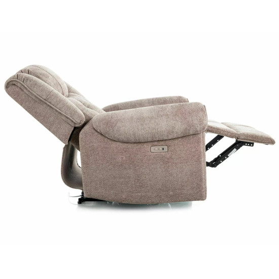 Кресло реклайнер электрическое Parys Raven Темно-бежевая ткань / Черный каркас 4