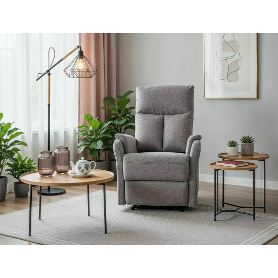 Кресло реклайнер электрическое Atlas Raven Серая ткань / Черный каркас 7