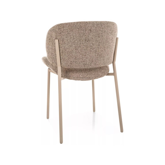 Стул кухонный обеденный мягкий Kiso Noelle Темно-бежевая ткань / Кашемир каркас 4