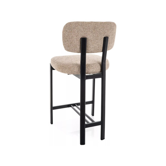 Полубарный стул кухонный Misaki H-2 Бежевая ткань / Черный каркас 3