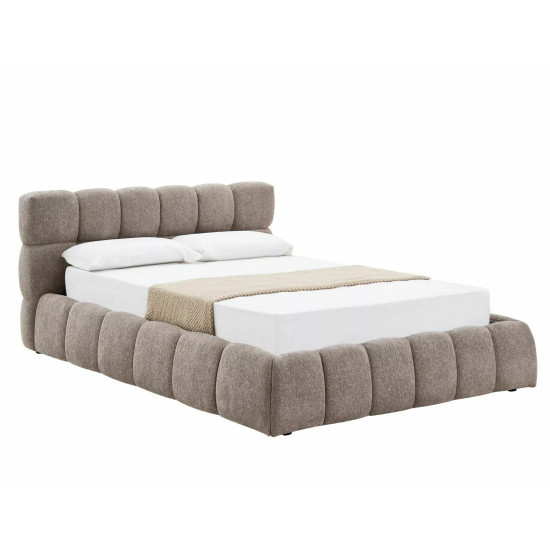 Кровать двухспальная мягкая Parma Raven 140×200 Темно-бежевая ткань 8