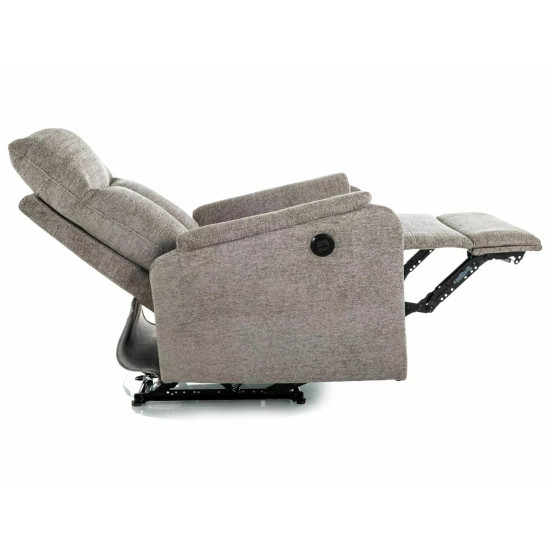 Кресло реклайнер электрическое Atlas Raven Серая ткань / Черный каркас 5