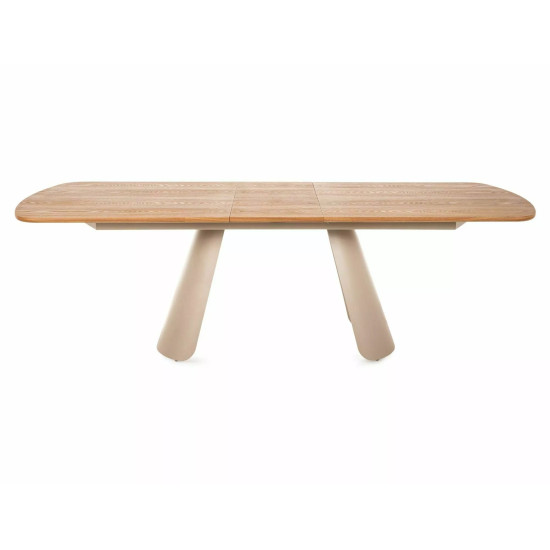 Стол обеденный раскладной кухонный Canon (200–240)×100 см Дуб / Кашемир каркас 2