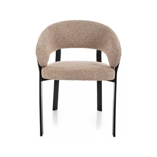Стул кухонный обеденный мягкий Nagoja Бежевая ткань / Черный каркас 2