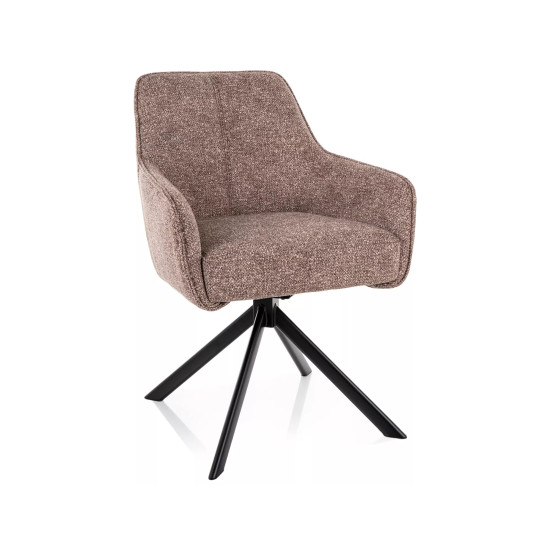 Стул кухонный обеденный мягкий Notti Leo Темно-бежевая ткань / Черный каркас 6