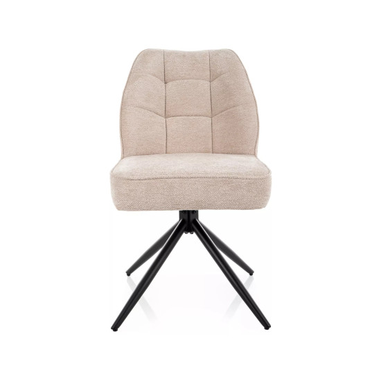 Стул кухонный обеденный мягкий John Raven Бежевая ткань / Черный каркас 2