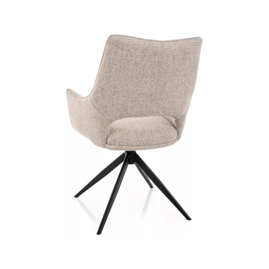 Стул кухонный обеденный мягкий Fino II Бежевая ткань Noelle / Черный каркас 3