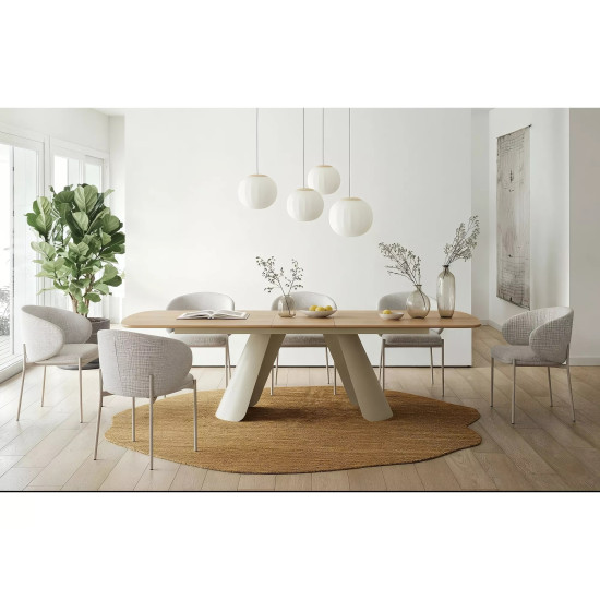 Стол обеденный раскладной кухонный Canon (200–240)×100 см Дуб / Кашемир каркас 10