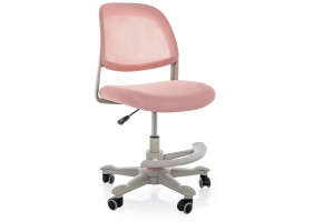 Кресло офисное компьютерное поворотное Q-027 Розовая сетка с мембранной тканью / Светло-серый каркас