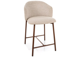 Полубарный стул кухонный Osaka H-2 Светло-бежевая ткань / Орех каркас