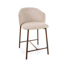 Полубарный стул кухонный Osaka H-2 Светло-бежевая ткань / Орех каркас