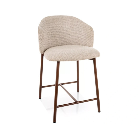 Полубарный стул кухонный Osaka H-2 Светло-бежевая ткань / Орех каркас 1