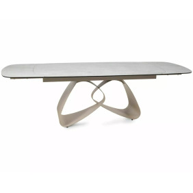 Стол обеденный кухонный раскладной Valentino Ceramic (180–260)×98 см Керамика Беж / Кашемир каркас