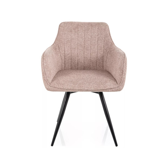Стул кухонный обеденный мягкий Ballo Leo Бежевая ткань / Черный каркас 2
