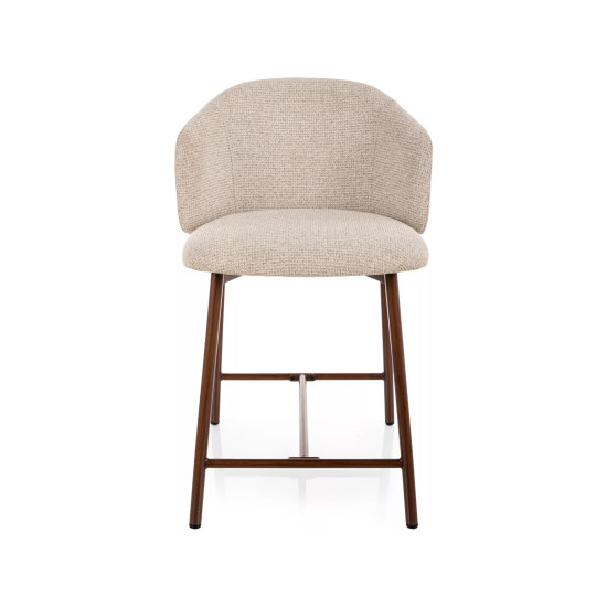 Полубарный стул кухонный Osaka H-2 Светло-бежевая ткань / Орех каркас 2