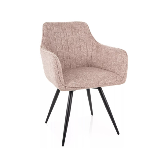 Стул кухонный обеденный мягкий Ballo Leo Бежевая ткань / Черный каркас 6