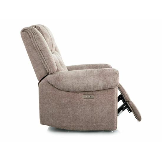 Кресло реклайнер электрическое Parys Raven Темно-бежевая ткань / Черный каркас 6