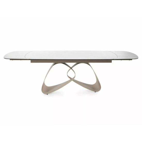 Стол обеденный кухонный раскладной Valentino Ceramic (180–260)×98 см Керамика Беж / Кашемир каркас 3