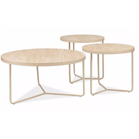 Набор журнальных столов Demeter ø80 см Беж/Кашемир 1