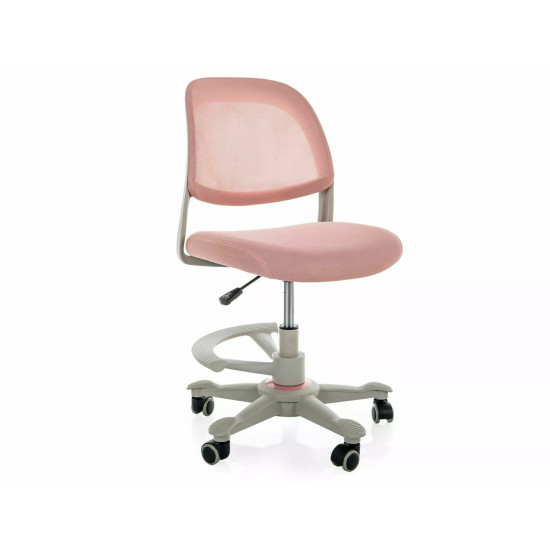 Кресло офисное компьютерное поворотное Q-027 Розовая сетка с мембранной тканью / Светло-серый каркас 5