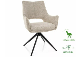 Стул кухонный обеденный мягкий Fino II Бежевая ткань Noelle / Черный каркас