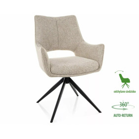 Стілець кухонний обідній м'який Fino II Бежева тканина Noelle / Чорний каркас