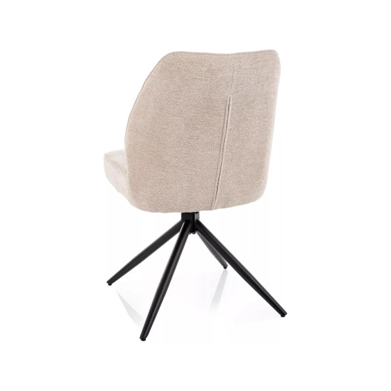 Стул кухонный обеденный мягкий John Raven Бежевая ткань / Черный каркас 3