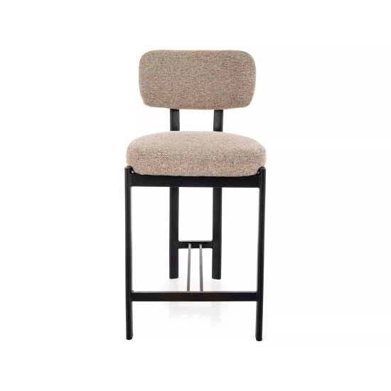 Полубарный стул кухонный Misaki H-2 Бежевая ткань / Черный каркас 2