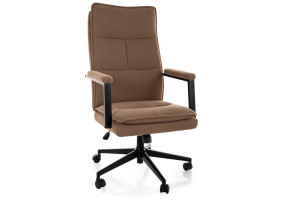 Кресло офисное компьютерное поворотное Q-091 Темно-бежевая экокожа / Черный каркас