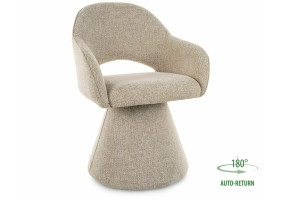 Стул кухонный обеденный мягкий Riku Noelle Бежевая ткань / Бежевый каркас