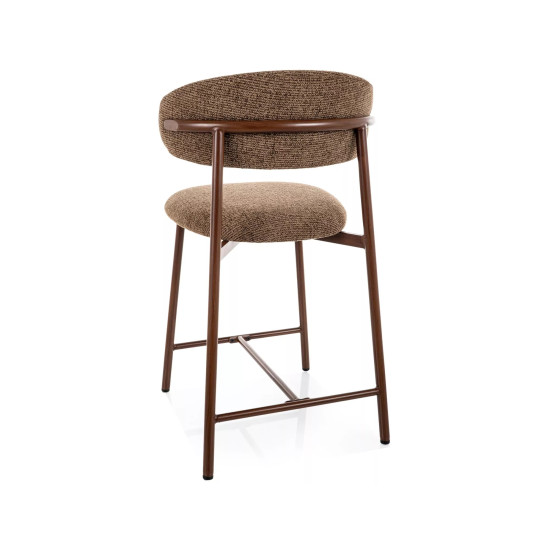 Полубарный стул кухонный Elton H-2 Noelle Капучино ткань / Орех каркас 3