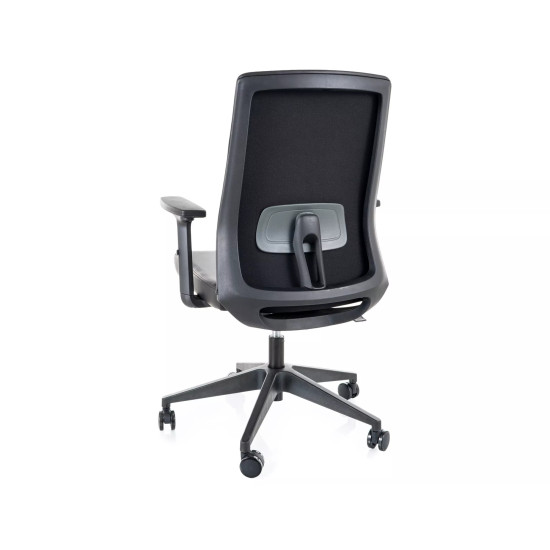 Кресло офисное компьютерное поворотное Q-085 Черная экокожа / Черный каркас 2