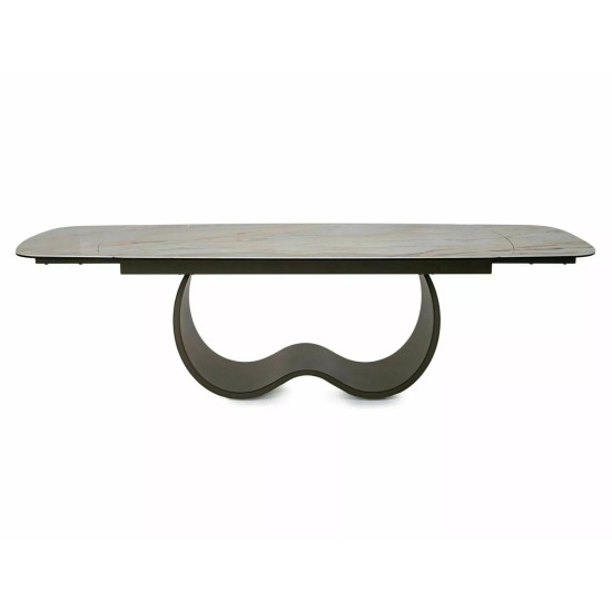 Стол обеденный кухонный раскладной Casablanca Ceramic (198–274)×98 см Керамика Беж / Медный каркас 4