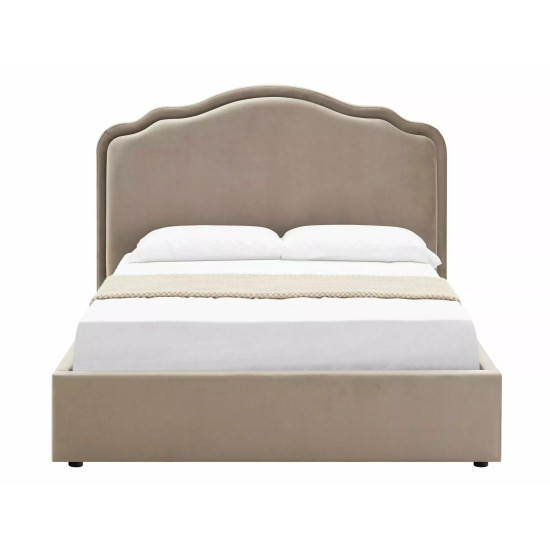 Кровать двухспальная мягкая Florencja Velvet 140×200 Темно-бежевая велюр Bluvel 10