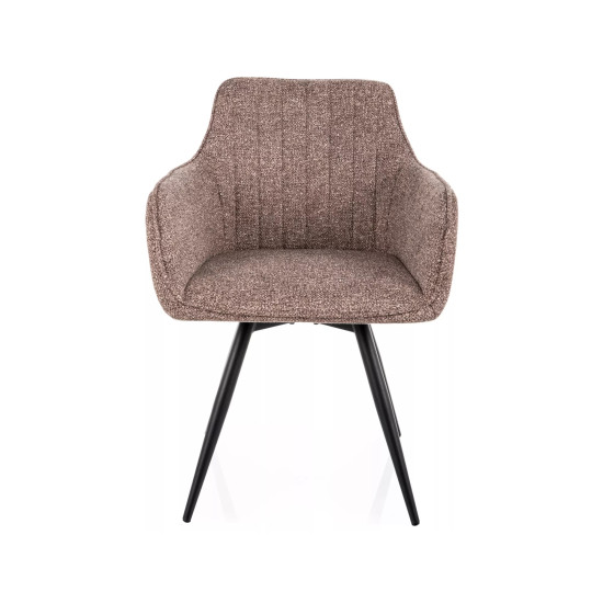 Стул кухонный обеденный мягкий Ballo Leo Темно-бежевая ткань / Черный каркас 2