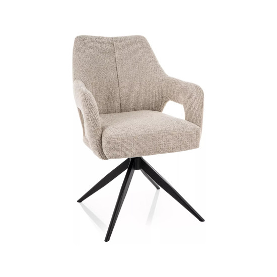 Стул кухонный обеденный мягкий Olsen Noelle Бежевая ткань / Черный каркас 7