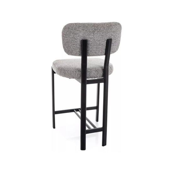 Полубарный стул кухонный Misaki H-2 Серая ткань / Черный каркас 3