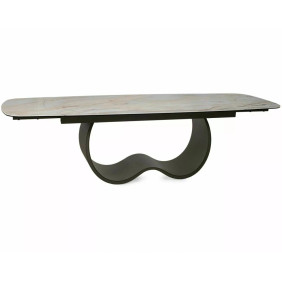 Стол обеденный кухонный раскладной Casablanca Ceramic (198–274)×98 см Керамика Беж / Медный каркас